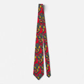 Mythische Elegantie: Retro Art Chinese Draak Stropdas (Voorkant)