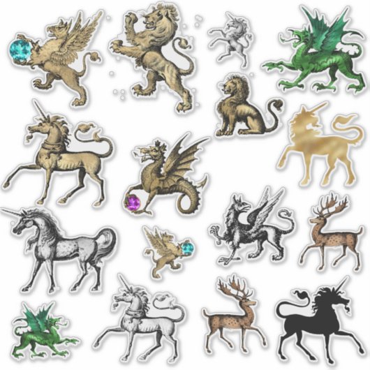 Mythische en Magische Beasts Sticker Set (Voorkant)