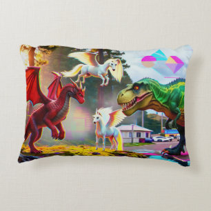 Mythische en prehistorische Pegasus, Draak, Dinosa Accent Kussen