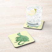 mythische fantasiekertje schattige groene draak bier onderzetter (Rechterzijde)
