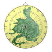 mythische fantasiekertje schattige groene draak dartbord (Voorkant)