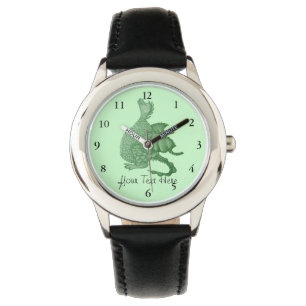 mythische fantasiekertje schattige groene draak horloge