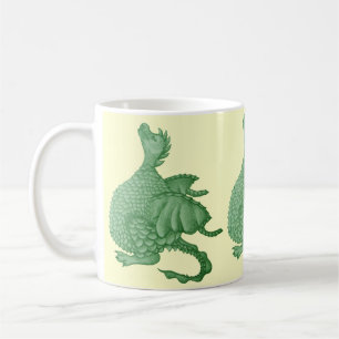 mythische fantasiekertje schattige groene draak koffiemok