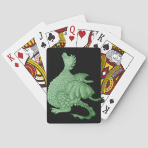 mythische fantasiekertje schattige groene draak pokerkaarten