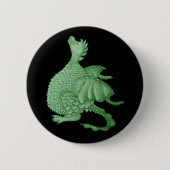 mythische fantasiekertje schattige groene draak ronde button 5,7 cm (Voorkant)