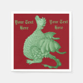 mythische fantasiekertje schattige groene draak servetten (Voorkant)