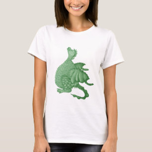 mythische fantasiekertje schattige groene draak t-shirt