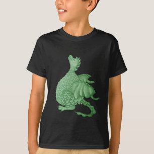 mythische fantasiekertje schattige groene draak t-shirt