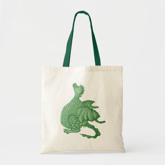 mythische fantasiekertje schattige groene draak tote bag (Voorkant)