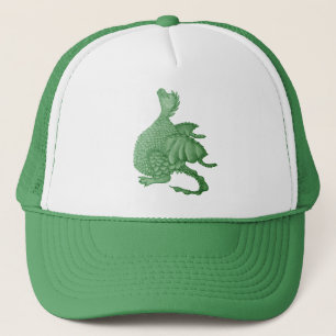 mythische fantasiekertje schattige groene draak trucker pet