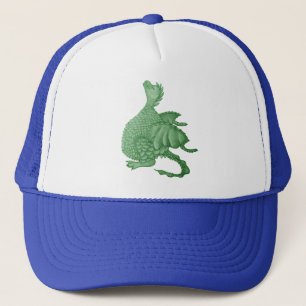 mythische fantasiekertje schattige groene draak trucker pet