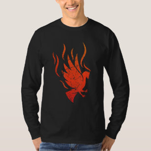 Mythische Firebird Phoenix vuur vlammen legende vo T-shirt