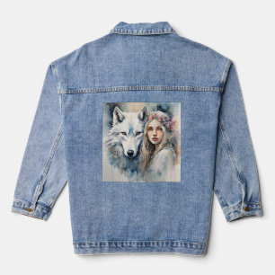 Mythische Harmonie van de Natuur Denim Jacket