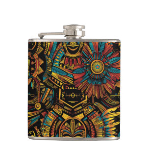 Mythische kobalt "Aztec Dream" omwikkelde vinylkol Heupfles