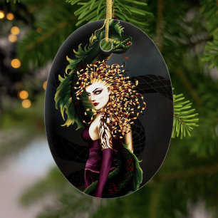 Mythische Medusa Griekse Mythologie Slang Gorgon Keramisch Ornament
