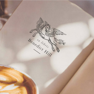 Mythische Pegasus-illustratie Ex Libris-boek Zelfinktende Stempel