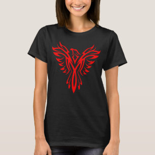 Mythische Phoenix Bird Rising Logo (rood) T-shirt