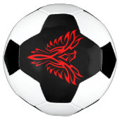 Mythische Phoenix Bird Rising Logo (rood) Voetbal (Gedraaid)