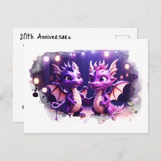 *~* Mythische PHOTO Uitnodiging Draak AP48 Briefka (Voorkant / Achterkant)