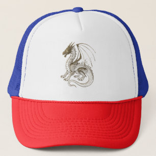 Mythische Silver Dragon  Fantasy Graphic Trucker Pet