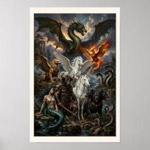 Mythische tien legendarische wezens poster - Gemon