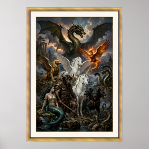 Mythische tien legendarische wezens poster - ingel