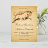 Mythische Unicorn Weddenschap Kaart (Staand voorkant)