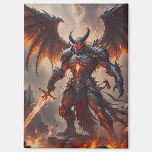 Mythische vurige demon magneet