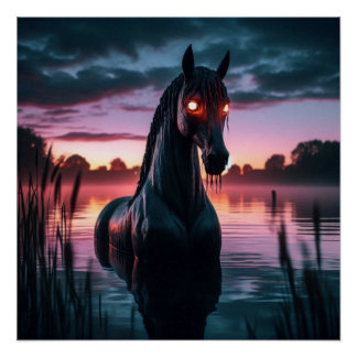 Mythische Water Horse Digitale Muurkunst Perfect Poster