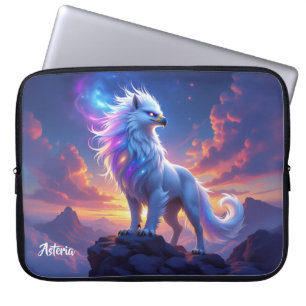 Mythische Witte Griffioen bovenop de Wereld Laptop Sleeve
