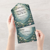Mythische Woodland Enchanted Forest Sprookjeshuwel All In One Uitnodiging (Afscheurbaar)