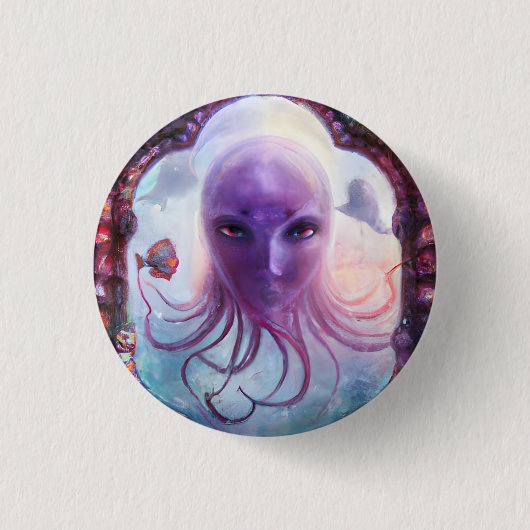 Mythische Zee creatie Ronde Button 3,2 Cm (Voorkant)