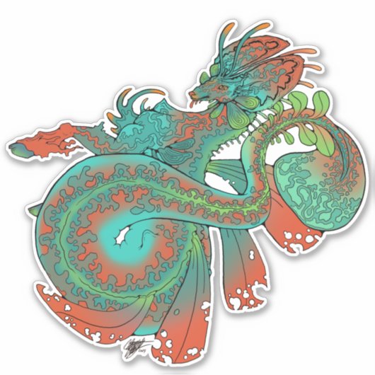 Mythische zeeen beesten sticker (Voorkant)