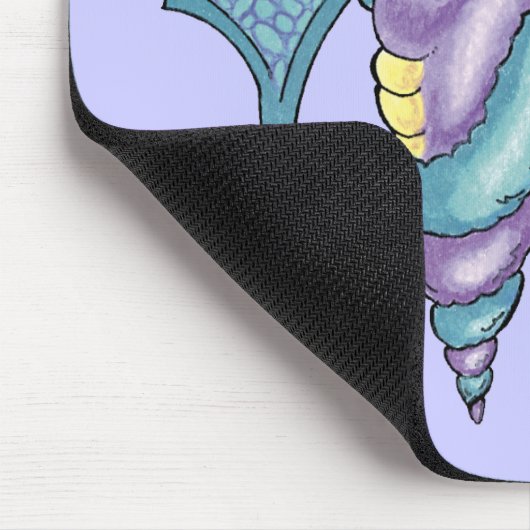 Mythische zeepaardjes verstrengeld met Mousepad Muismat (Hoek)