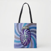 Mythische zilveren eenhoorn koele  achtergrond draagtas (Voorkant)