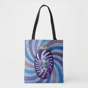 Mythische zilveren eenhoorn koele  achtergrond draagtas