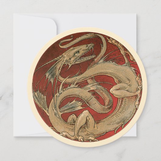 Mythologie vintage, Invitation Dragon Asiatique D' (Devant)