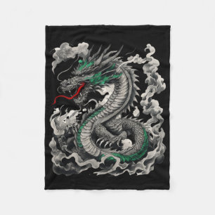 Mythologisch Dragon Tattoo ontwerp met zwart Fleece Deken
