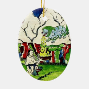 Mythologische draak keramisch ornament