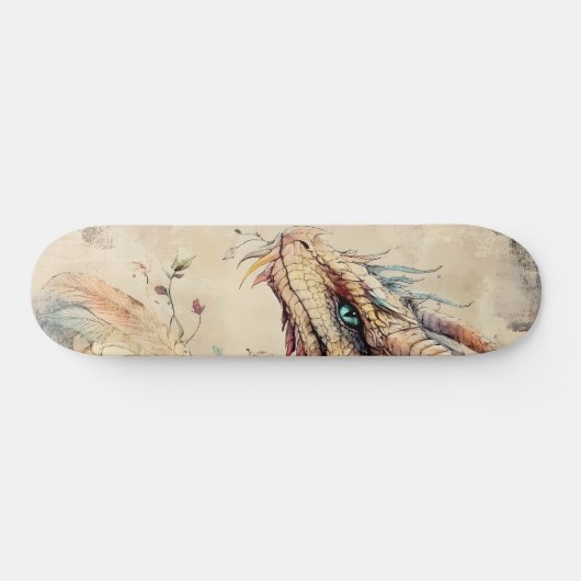 Mythologische Fantasy Dragon Girly Schaats Deck Skateboard (Horizontaal)