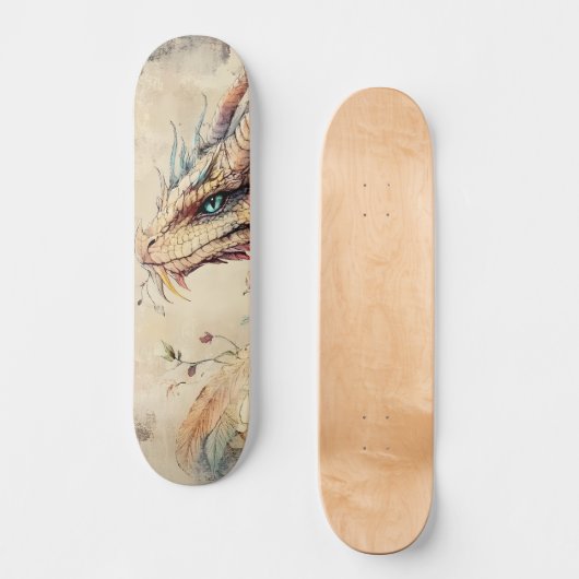 Mythologische Fantasy Dragon Girly Schaats Deck Skateboard (Voorkant)