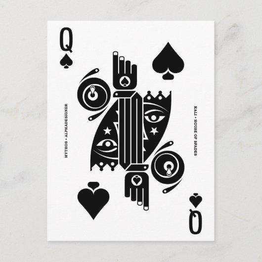 Mythos Kali Queen of Spades Briefkaart (Voorkant)
