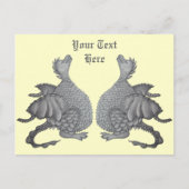 Mythycal Wezens Schattige Grijze baby Draken Briefkaart (Voorkant)