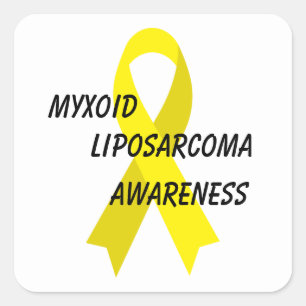 Myxoïd Liposarcoma Geel bewustzijn Lint Janz Vierkante Sticker