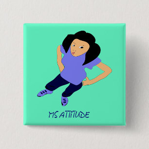 Mz Attitude Pin Vierkante Button 5,1 Cm