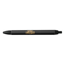 MzElyB Signature Couronne Dorée Stylo Noir