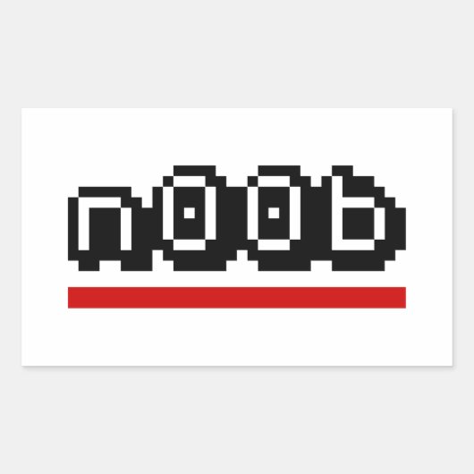 n00b rechthoekige sticker (Voorkant)