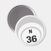 N36 aimant frigo à bille de bingo (Recto/Verso)
