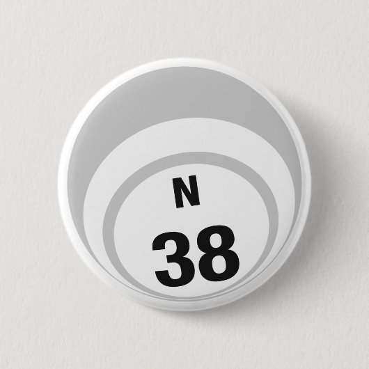 N38 Bingo Ball-toets Ronde Button 5,7 Cm (Voorkant)