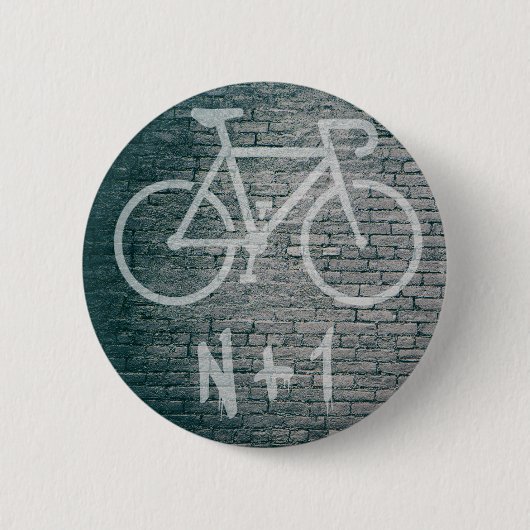 N+1 Bike Graffiti Ronde Button 5,7 Cm (Voorkant)
